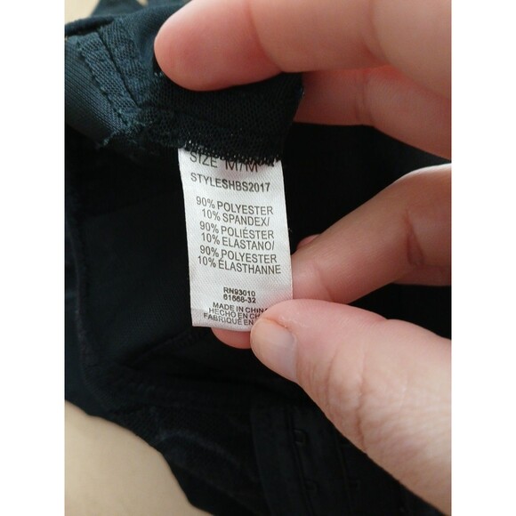 Shapewear Tummy Control Bodysuit Womens M Black Mesh Sculpting Zip Hook Eye - Picture 6 of 8